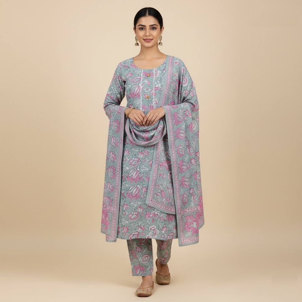Cotton Floral Print Kurti